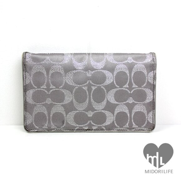 COACH Signature Metallic Convertible Clutch Chain Crossbody - Picture 4 of 11